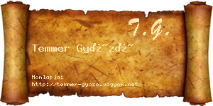 Temmer Győző névjegykártya